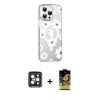 MARSİLYAN™- iPhone 15 Pro Max Kılıf Yörünge Işık Prime - Siyah Buffer Cam Ekran Koruyucu + PVD Metal Kamera Lens - SH