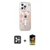MARSİLYAN™- iPhone 15 Pro Max Kılıf Yörünge Işık Prime - Siyah Buffer Cam Ekran Koruyucu + PVD Metal Kamera Lens - SH
