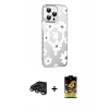 MARSİLYAN™- iPhone 15 Pro Max Kılıf Yörünge Işık Prime - Siyah Buffer Cam Ekran Koruyucu + Raze Metal Kamera Lens - TMGI