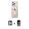 MARSİLYAN™- iPhone 15 Pro Max Kılıf Yörünge Işık Prime - Siyah Buffer Hayalet Cam Ekran Koruyucu + Gümüş PVD Metal Kamera Lens