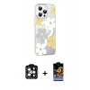 MARSİLYAN™- iPhone 15 Pro Max Kılıf Yörünge Işık Prime - Siyah Buffer Hayalet Cam Ekran Koruyucu + PVD Metal Kamera Lens - TU