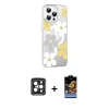 MARSİLYAN™- iPhone 15 Pro Max Kılıf Yörünge Işık Prime - Siyah Buffer Hayalet Cam Ekran Koruyucu + PVD Metal Kamera Lens - SH