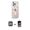 MARSİLYAN™- iPhone 15 Pro Max Kılıf Yörünge Işık Prime - Siyah Buffer Hayalet Cam Ekran Koruyucu + PVD Metal Kamera Lens - SH