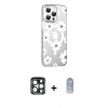 MARSİLYAN™- iPhone 15 Pro Max Kılıf Yörünge Işık Prime - Siyah Joko Magic 5D Cam + PVD Metal Kamera Lens - LT