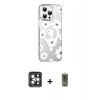 MARSİLYAN™- iPhone 15 Pro Max Kılıf Yörünge Işık Prime - Siyah Joko Magic 5D Hayalet Cam + PVD Metal Kamera Lens - GI