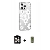 MARSİLYAN™- iPhone 15 Pro Max Kılıf Yörünge Işık Prime - Siyah Joko Magic 5D Hayalet Cam + PVD Metal Kamera Lens - TU