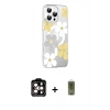 MARSİLYAN™- iPhone 15 Pro Max Kılıf Yörünge Işık Prime - Siyah Joko Magic 5D Hayalet Cam + PVD Metal Kamera Lens - TU