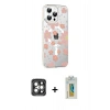MARSİLYAN™- iPhone 15 Pro Max Kılıf Yörünge Işık Prime - Siyah Polymer Nano Ekran Koruyucu + PVD Metal Kamera Lens - GI