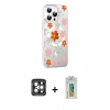 MARSİLYAN™- iPhone 15 Pro Max Kılıf Yörünge Işık Prime - Siyah Polymer Nano Ekran Koruyucu + PVD Metal Kamera Lens - GI