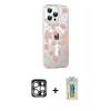 MARSİLYAN™- iPhone 15 Pro Max Kılıf Yörünge Işık Prime - Siyah Polymer Nano Ekran Koruyucu + Gümüş PVD Metal Kamera Lens