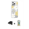 MARSİLYAN™- iPhone 15 Pro Max Kılıf Yörünge Işık Prime - Siyah Polymer Nano Ekran Koruyucu + Gümüş Raze Metal Kamera Lens