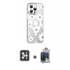 MARSİLYAN™- iPhone 15 Pro Max Kılıf Yörünge Işık Prime - Siyah Vanessa Magic Cam + PVD Metal Kamera Lens - GI