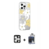 MARSİLYAN™- iPhone 15 Pro Max Kılıf Yörünge Işık Prime - Siyah Vanessa Magic Cam + PVD Metal Kamera Lens - GS