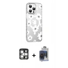 MARSİLYAN™- iPhone 15 Pro Max Kılıf Yörünge Işık Prime - Siyah Vanessa Magic Cam + PVD Metal Kamera Lens - GS
