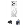 MARSİLYAN™- iPhone 15 Pro Max Kılıf Yörünge Işık Prime - Siyah Vanessa Magic Cam + Raze Metal Kamera Lens - GS