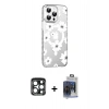 MARSİLYAN™- iPhone 15 Pro Max Kılıf Yörünge Işık Prime - Siyah Vanessa Magic Cam + PVD Metal Kamera Lens - LT