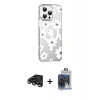 MARSİLYAN™- iPhone 15 Pro Max Kılıf Yörünge Işık Prime - Siyah Vanessa Magic Cam + Raze Metal Kamera Lens - TMGI