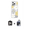 MARSİLYAN™- iPhone 15 Pro Max Kılıf Yörünge Işık Prime - Siyah Vanessa Magic Cam + PVD Metal Kamera Lens - TU