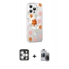 MARSİLYAN™- iPhone 15 Pro Max Kılıf Yörünge Işık Prime - Siyah Vanessa Magic Hayalet Cam + PVD Metal Kamera Lens - GS