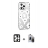 MARSİLYAN™- iPhone 15 Pro Max Kılıf Yörünge Işık Prime - Siyah Vanessa Magic Hayalet Cam + PVD Metal Kamera Lens - GS