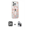 MARSİLYAN™- iPhone 15 Pro Max Kılıf Yörünge Işık Prime - Siyah Vanessa Magic Hayalet Cam + PVD Metal Kamera Lens - SH