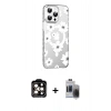 MARSİLYAN™- iPhone 15 Pro Max Kılıf Yörünge Işık Prime - Siyah Vanessa Magic Hayalet Cam + PVD Metal Kamera Lens - TU