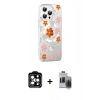 MARSİLYAN™- iPhone 15 Pro Max Kılıf Yörünge Işık Prime - Siyah Vanessa Magic Hayalet Cam + PVD Metal Kamera Lens - TU