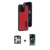 MARSİLYAN™- iPhone 15 Pro Max Kılıf Yörünge Işık Serisi - Şeffaf 360 Full Body Arka Koruyucu + PVD Metal Kamera Lens - GS
