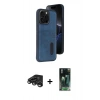 MARSİLYAN™- iPhone 15 Pro Max Kılıf Yörünge Işık Serisi - Şeffaf 360 Full Body Arka Koruyucu + Raze Metal Kamera Lens - TMGI