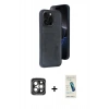 MARSİLYAN™- iPhone 15 Pro Max Kılıf Yörünge Işık Serisi - Şeffaf Pasifik Cam Ekran Koruyucu + PVD Metal Kamera Lens - GI