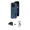 MARSİLYAN™- iPhone 15 Pro Max Kılıf Yörünge Işık Serisi - Şeffaf Pasifik Cam Ekran Koruyucu + Raze Metal Kamera Lens - GS