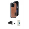 MARSİLYAN™- iPhone 15 Pro Max Kılıf Yörünge Işık Serisi - Şeffaf Pasifik Cam Ekran Koruyucu + Raze Metal Kamera Lens - GS