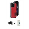 MARSİLYAN™- iPhone 15 Pro Max Kılıf Yörünge Işık Serisi - Şeffaf Pasifik Cam Ekran Koruyucu + Siyah Raze Metal Kamera Lens