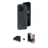 MARSİLYAN™- iPhone 15 Pro Max Kılıf Yörünge Işık Serisi - Siyah 3D Antistatik Mat Seramik Nano Ekran Koruyucu + Raze Metal Kamera Lens - TMGI