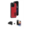MARSİLYAN™- iPhone 15 Pro Max Kılıf Yörünge Işık Serisi - Siyah 3D Antistatik Mat Seramik Nano Ekran Koruyucu + Raze Metal Kamera Lens - SH