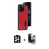 MARSİLYAN™- iPhone 15 Pro Max Kılıf Yörünge Işık Serisi - Siyah 3D Antistatik Mat Seramik Nano Ekran Koruyucu + PVD Metal Kamera Lens - TU