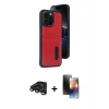 MARSİLYAN™- iPhone 15 Pro Max Kılıf Yörünge Işık Serisi - Siyah 3D Antistatik Mat Seramik Nano Ekran Koruyucu + Raze Metal Kamera Lens - TMGI