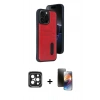MARSİLYAN™- iPhone 15 Pro Max Kılıf Yörünge Işık Serisi - Siyah 3D Antistatik Mat Seramik Nano Ekran Koruyucu + PVD Metal Kamera Lens - SH