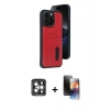 MARSİLYAN™- iPhone 15 Pro Max Kılıf Yörünge Işık Serisi - Siyah 3D Antistatik Mat Seramik Nano Ekran Koruyucu + PVD Metal Kamera Lens - GI