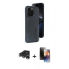 MARSİLYAN™- iPhone 15 Pro Max Kılıf Yörünge Işık Serisi - Siyah 3D Antistatik Mat Seramik Nano Ekran Koruyucu + Raze Metal Kamera Lens - GS