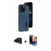 MARSİLYAN™- iPhone 15 Pro Max Kılıf Yörünge Işık Serisi - Siyah 3D Antistatik Mat Seramik Nano Ekran Koruyucu + Raze Metal Kamera Lens - SH