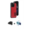 MARSİLYAN™- iPhone 15 Pro Max Kılıf Yörünge Işık Serisi - Siyah 3D Antistatik Seramik Nano Ekran Koruyucu + Raze Metal Kamera Lens - SH