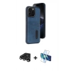 MARSİLYAN™- iPhone 15 Pro Max Kılıf Yörünge Işık Serisi - Siyah 3D Antistatik Seramik Nano Ekran Koruyucu + Raze Metal Kamera Lens - TMGI