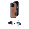 MARSİLYAN™- iPhone 15 Pro Max Kılıf Yörünge Işık Serisi - Siyah 3D Antistatik Seramik Nano Ekran Koruyucu + Raze Metal Kamera Lens - LT