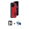 MARSİLYAN™- iPhone 15 Pro Max Kılıf Yörünge Işık Serisi - Siyah 3D Antistatik Seramik Nano Ekran Koruyucu + PVD Metal Kamera Lens - GS