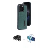 MARSİLYAN™- iPhone 15 Pro Max Kılıf Yörünge Işık Serisi - Siyah 3D Antistatik Seramik Nano Ekran Koruyucu + Raze Metal Kamera Lens - GS