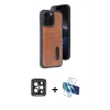 MARSİLYAN™- iPhone 15 Pro Max Kılıf Yörünge Işık Serisi - Siyah 3D Antistatik Seramik Nano Ekran Koruyucu + PVD Metal Kamera Lens - SH
