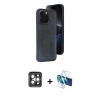 MARSİLYAN™- iPhone 15 Pro Max Kılıf Yörünge Işık Serisi - Siyah 3D Antistatik Seramik Nano Ekran Koruyucu + PVD Metal Kamera Lens - GI