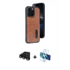 MARSİLYAN™- iPhone 15 Pro Max Kılıf Yörünge Işık Serisi - Siyah 3D Antistatik Seramik Nano Ekran Koruyucu + Raze Metal Kamera Lens - SH