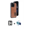 MARSİLYAN™- iPhone 15 Pro Max Kılıf Yörünge Işık Serisi - Siyah 3D Antistatik Seramik Nano Ekran Koruyucu + PVD Metal Kamera Lens - GS